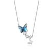 Collar Mariposa Azul Exclusivo Transfronterizo Colgante de Cristal de Alta Gama Versátil Sensación de Alta Gama Plata Esterlina S925 Europeo y Americano Amazon
