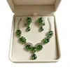 Conjunto de collar y pendientes de piedras preciosas estilo palacio retro europeo y americano, una pieza lujosa y elegante con circonita cúbica en forma de lágrima, perfecto para novias y vestidos de noche