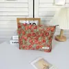Bolsa de Cosméticos de Pana Retro con Lunares, Bolso de Mano Portátil, Bolsa de Almacenamiento de Gran Capacidad para Viaje para Cuidado de la Piel y Artículos de Tocador