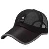 Chapéu de Malha Respirável de Verão Masculino Proteção Solar ao Ar Livre Aba de Sol Boné de Baseball Masculino Boné com Aba Moda Casual Atacado