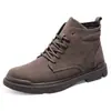 Nuevas botas de trabajo de cuero, modernas y elegantes, de estilo británico, con un ajuste cómodo, forro de felpa para mayor calidez y un diseño de bota corta