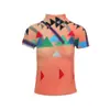 Camiseta con estampado de diseño Sanzhai para mujer, primavera y verano, nueva moda, top de manga corta con cuello alto ajustado y fruncido para adelgazar