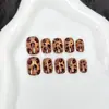 Manicura Ojo de Gato Estampado de Leopardo Uñas Portátiles - Gama Alta, Suave, Degradado Otoño-Invierno, Iluminador, Puro y Atractivo, Inspirado en Estudiantes, Estilo Ins