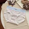 Ins burbuja lima # Ropa interior de algodón puro para mujer, con un refrescante diseño a rayas, ajuste de cintura media y refuerzo de algodón puro; bragas de triángulo para mujer, directo del fabricante