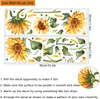 Pegatina de Pared de Girasol Acuarela Pegatina de Pared Floral de Girasol Acuarela Pegatina de Decoración de Pared