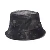 Sombrero de Pescador Unisex con Patrón de Pintura a Tinta Nuevo Europeo y Americano Tendencia Callejera Tie-Dye Sombrero de Cubo de Doble Cara Sombrero para el Sol