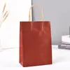 Bolsa de papel kraft de color, bolsa de mano, para llevar, catering, bolsa para té de leche, en stock, al por mayor, bolsa de papel grueso, logo impreso