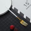 Amazon Explosiones 304 Acero Inoxidable Portugués Vajilla Alto Valor de Color Dorado Cuchillo Tenedor Cuchara para Postre Occidental