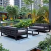 Sofá Externo Pátio Jardim Impermeável Proteção Solar Ar Livre Varanda Lazer Liga de Alumínio Sofá Cadeira Mesa de Centro Combinação