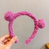 Ins Internet celebridade hairpin Coreia do Sul bonito urso headband lavagem facial faixa de cabelo outono e inverno bola de pelúcia vendendo headband bonito cocar
