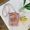 45242 Mini Bolsa Pequeña de Tela Bordada Bolso de Tela Oxford para Estudiante Cruzada Portátil Bolsa de Almacenamiento para Labial Teléfono Móvil
