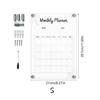 TYU032-040 acrílico transparente tridimensional quadro de mensagens semanal para anotações apagável vidro orgânico quadro de exibição