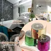 Adesivos de Espelho Mosaico Acrílico Coloridos em Rolo com Suporte Adesivo, Pedaços de Espelho Autoadesivos para Decorações de Parede Artesanais, Personalizáveis