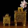 Adornos de trípode de cobre al por mayor, trípode cuadrado de cobre, regalos de empresa, decoraciones para el hogar y la oficina, artesanías