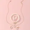 Conjunto de Collar de Perlas Nuevo Transfronterizo, Collar de Mariposa de Aleación con Goteo de Aceite, Colgante de Mariposa, Joyería para Niñas al por Mayor