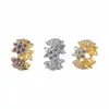 Anillo Corredor de Girasol con Incrustaciones de Diamantes en Plata S925 Accesorios de Joyería de Plata DIY Nuevo Estilo Chino Diseño Retro Accesorios Clásicos