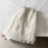 Comercio Exterior 2026 Nuevo Estilo Coreano Falda Suave tipo Pastel Falda de Malla de Cintura Alta en Color Albaricoque Versátil Casual Falda Midi