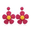Pendientes Grandes de Color Girasol Nuevo Bohemio Transfronterizos Ondulaciones de Papel Románticas Diseño Exagerado Pendientes Distintivos