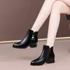 Botines de tacón grueso, tacón bajo, colección otoño/invierno 2026, botines rojos para mujer, botas para mujer, botas de cuero estilo mamá