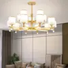 Iluminación protectora de espectro completo, araña de cristal grande y lujosa para sala de estar y comedor, elegante luz de techo inteligente, jade de cristal