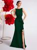 Saia Longa Europeia e Americana Transfronteiriça Intelectual e Elegante Moda Cintura com Design Pregueado Vestido de Festa Vestido Feminino de Alta Qualidade