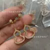 Brincos de Cabaça Kirin Versão Alta Brincos Banhados a Ouro Rosa 18K Brincos Longos Brincos de Ágata Vermelha Tamanho Médio Nicho