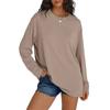 Camisetas de Manga Larga Populares para Mujer Europeas y Americanas Transfronterizas con Camisetas Interiores, Camisas Sueltas de Cuello Redondo de Seda de Leche