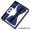 Conjunto de 3 Peças Gravata Borboleta Lenço de Bolso Masculino Caixa de Presente Decoração de Camisa para Casamento Banquete Gravata Borboleta Flor de Gravata Fabricante