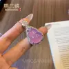 Pingente de Cabacinha de Ágata Violeta Tipo Gelo Natural, Banhado a Prata, Finamente Incrustado, Joia de Colar de Jade de Luxo de Alta Qualidade