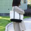 Bolso de lona en contraste para mujer, bandolera sencilla y versátil, ideal para compras, informal, de fábrica.