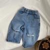 Jeans Rotos Desgastados Estilo Coreano Otoño Nuevo para Niños Gl-Kids, Pantalones Cortos Versátiles Holgados Unisex para Bebé