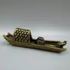 Incensário em Forma de Barco Barco Plano de Uma Folha Enfeites de Barco Toldo de Latão Decoração de Mesa com Enfeites de Barco