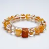 Pulsera de Cristal Natural Tancai Liuli con Pan de Oro de Carpas para Mujer, Diseño de Moda, Pulsera de Lujo Ligero al por Mayor