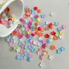 11mm estilo vintage mini flor de cinco pétalas acrílico cor sólida furo médio DIY grampo de cabelo acessório materiais