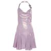 Falda de tirantes halter tailandesa para mujer Vestido de verano Pura lujuria Chica caliente Espalda descubierta Cintura adelgazante Falda corta