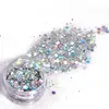 Polvo para uñas con lentejuelas brillantes, glitter láser, set de 12 colores Amazon para DIY facial con lentejuelas, polvo de glitter sin logo