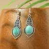 Pendientes Antiguos de Plata Populares de Temu Multi-Pieza Estilo Étnico Pendientes de Turquesa Accesorios de Flor Calada Al por Mayor Yiwu