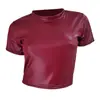 Kikuu Transfronteiriço Rússia Aliexpress 2026 Amazon Sexy Cropped Camiseta de Couro Sintético 4 Cores Ebay