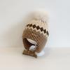 Gorro de bebé de otoño e invierno, de moda, con bola de pelo, con protección para las orejas, de punto, de lana gruesa y cálida para niños y niñas.