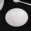 Juego de Vajilla de Melamina Roscada Cóncava-Convexa Plato Blanco Bol de Arroz Bol de Sopa Vajilla Imitación Porcelana con Logo