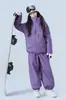 Conjunto de Traje de Esquí, Acolchado Engrosado de Dos Piezas para Tabla Única y Tabla Doble para Parejas, Traje Cálido y a Prueba de Frío para Montañismo al Aire Libre