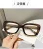 Óculos de Armação Quadrada Anti-Luz Azul, Mesmo Estilo do Xiaohongshu, Armações Retro Cat-Eye para Presbiopia, Óculos Anti-Luz Azul Europeus e Americanos Transfronteiriços