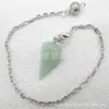 Venta caliente Ágata natural Cristal gema cono hexágono cono colgante DIY Colgante de cristal