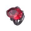 Anillo de lujo Zhuangshengsheng de cobre chapado en oro con forma de huevo de corindón de imitación, ligero y de oro negro, para mujer, 15 x 20