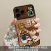 Gato retro con cordón adecuado para funda de teléfono Apple 17pm iPhone 15 silicona 16 ventana grande 18 lindo 11