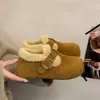 Zapatos Birkenstock mullidos y cálidos para mujer 2026 modernos y elegantes que aumentan la altura, estilo nuevo, engrosados para invierno, zapatos individuales retro, suela suave, zapatos de algodón