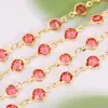 Cadena de Diamante de Vidrio con Borde de Zircón de Color Conservante Color Cobre Puro 6.8mm Accesorios para Joyería DIY Pulsera Materiales Hechos a Mano