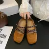 Boca ancha versátiles 2026 zapatos Mary Jane mate para mujer hebilla nueva de una palabra retro faldas bailarinas con zapatos de vestir