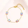 Pulsera de Corazón y Gota de Agua Estilo Europeo y Americano Transfronteriza, Pulsera Fresca de Cinco Flores de Zirconia de Gama Alta de Nicho de Lujo Ligero Que No Se Desvanece