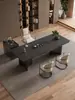 Mesa de Centro de Pizarra de Piedra de Lujo, Juego Moderno de Mesa y Sillas para el Té, Sencillo y Elegante con un Toque de Alta Gama, Mesa para Ceremonia del Té de Oficina, Mesa para Preparar Té